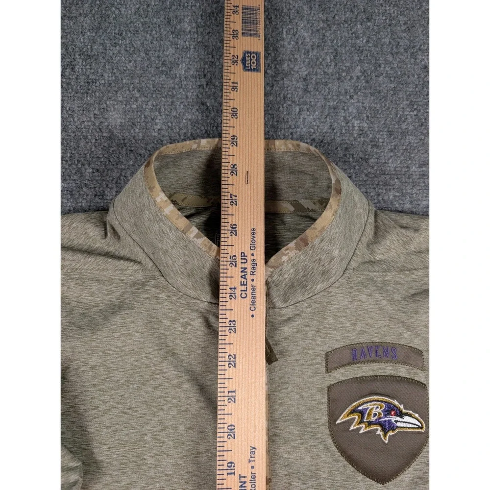 Baltimore‎ Ravens Salute To Service Nike 1/4 Zip Pullover Mens Small Green